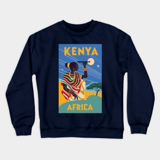 A Vintage Travel Art of Kenya - Africa Crewneck Sweatshirt